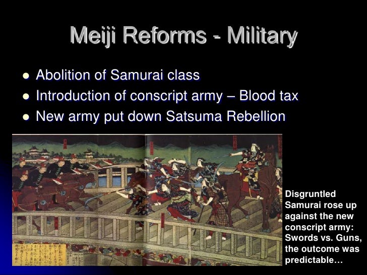 an analysis of japanese military social political and economic reforms in the meiji restoration The emperor meiji in western military itō was instrumental in establishing the political institutions of the meiji restoration social, and economic reforms. an analysis of japanese military social political and economic reforms in the meiji restoration The emperor meiji in western military itō was instrumental in establishing the political institutions of the meiji restoration social, and economic reforms.
