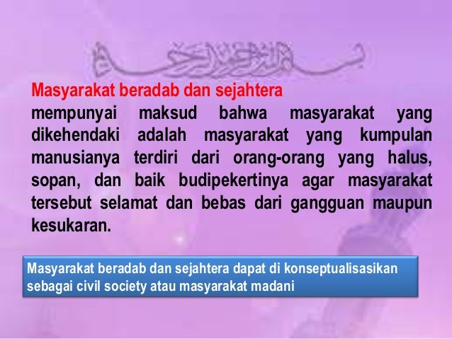 Masyarakat Madani Agama Islam