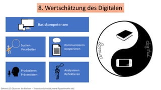 (Meine) 10 Chancen die bleiben – Sebastian Schmidt (www.flippedmathe.de)
8. Wertschätzung des Digitalen
Basiskompetenzen
S...