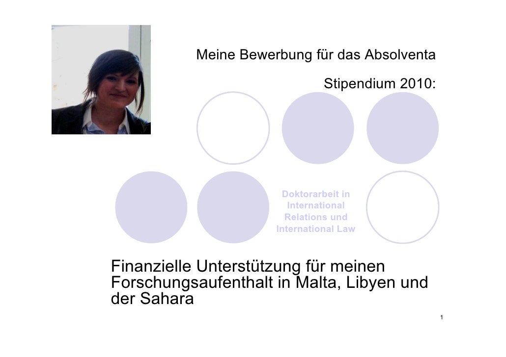 Meine Bewerbung Fur Das Absolventa Stipendium 2010