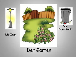 Der Garten
Das
Papierkorb
Die Zaun
 