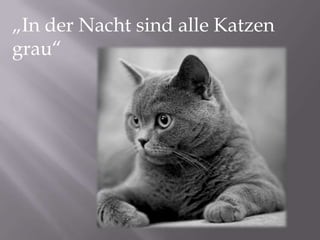 „In der Nacht sind alle Katzen
grau“
 