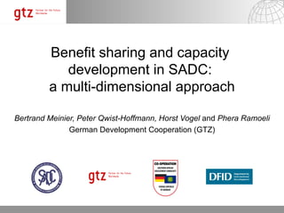 A multi-dimensional approach to capacity developmnet in the SADC Water Sector
