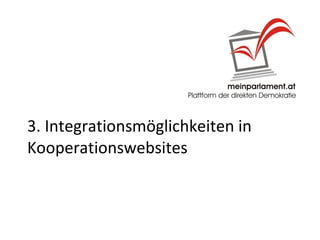 3. Integrationsmöglichkeiten in  Kooperationswebsites  