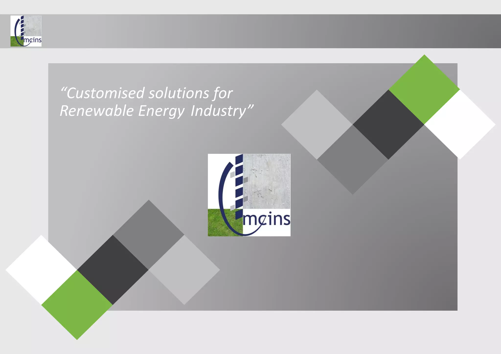 Meins Consulting Presentation Renewable Energy Industry | PDF - Energy Industry 4.0 Solutions