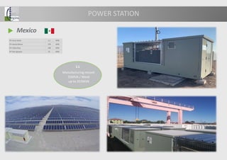 PV Aura Solar 1,1 MW
PV Santa Maria 179 MW
PV Viborillas 130 MW
PV San Ignacio 21 MW
Mexico
Manufacturing record:
55MVA / Week
up to 315MVA
POWER STATION
 