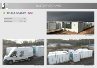 “ BESS Ardagh, Scotland”“ BESS Ardagh, Scotland”
United Kingdom
“ BESS Cenin, Wales ”
BESS Ardagh, Scotland 2 MW
BESS Cenin, Wales 4,4 MW
BESS Plessey, England 2,2 MW
BATTERY STORAGE
 