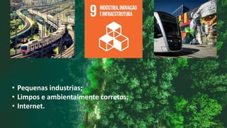 • Pequenas industrias;
• Limpos e ambientalmente corretos;
• Internet.
 