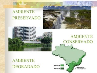 AMBIENTE
PRESERVADO
AMBIENTE
CONSERVADO
AMBIENTE
DEGRADADO
 