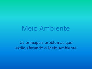 MEIO AMBIENTE - JOGO SHOW DO MILHÃO POWERPOINT