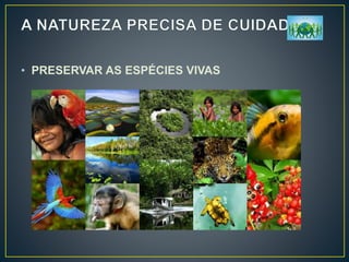 • PRESERVAR AS ESPÉCIES VIVAS
 