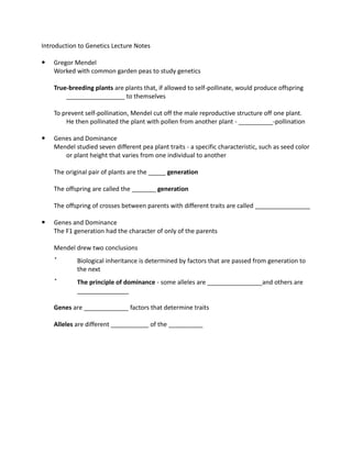 ____√_  Phenotypes = physical characteristics, Genotypes = genetic characteristics