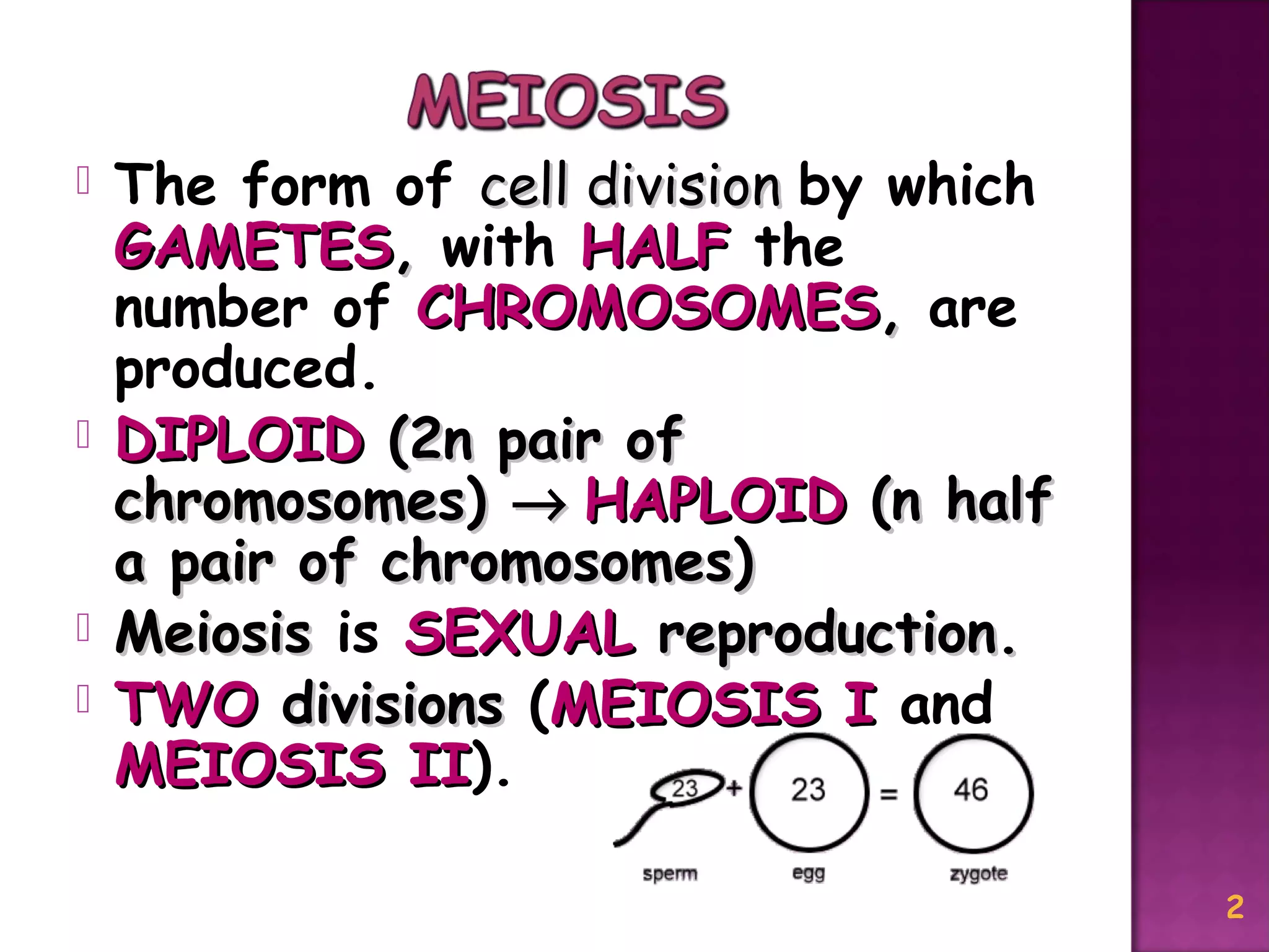 Meiosis Reduction Division | PPT