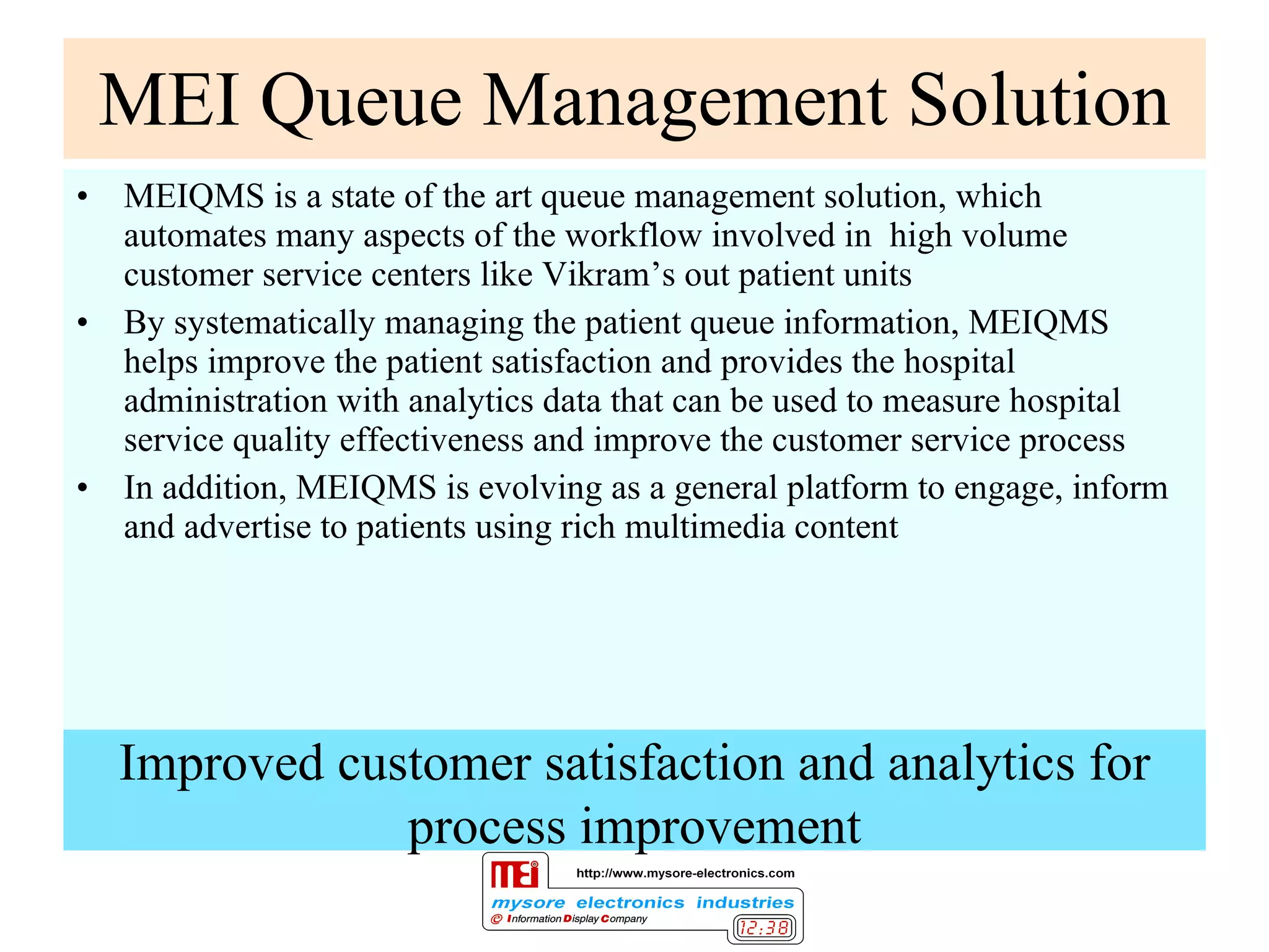 MEI Queue Management Solution PPT Mei queue management solution ppt
