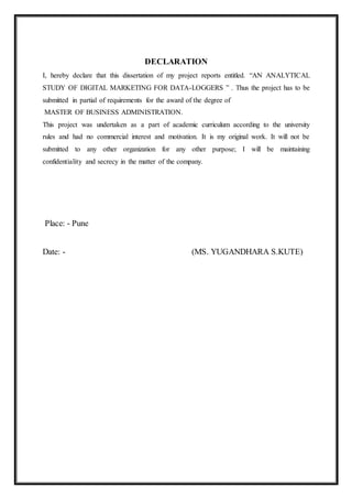 DIGITAL MARKETING PROJECT | DOCX