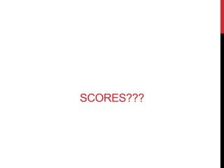 SCORES??? 
 