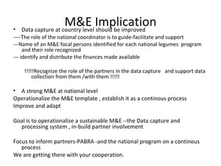 M&e issues for 2011