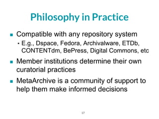 MetaArchive Cooperative: Case Study in Collaboration