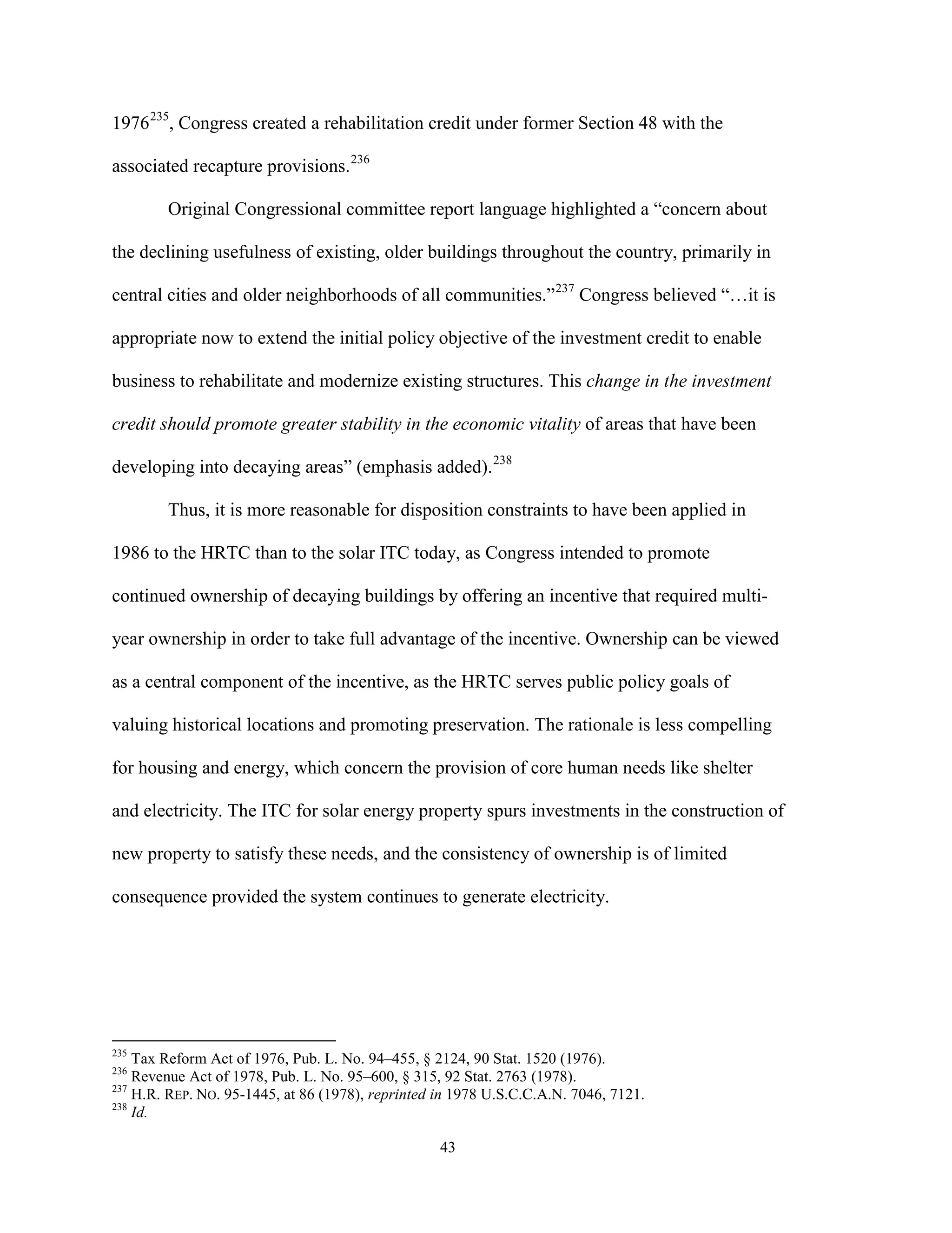 Sunny Dispositions Modernizing Investment Tax Credit Recapture Rules