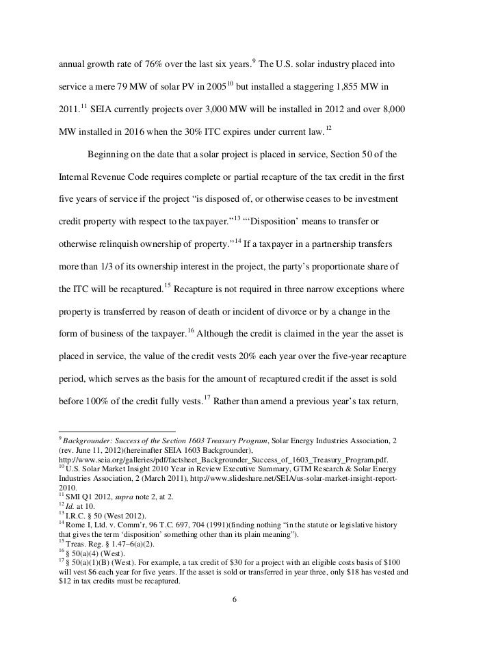 sunny dispositions modernizing investment tax credit recapture rules solar tax credit form