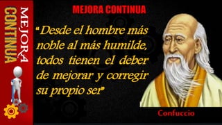 “Desde el hombre más
noble al más humilde,
todos tienen el deber
de mejorar y corregir
su propio ser”
Confuccio
 