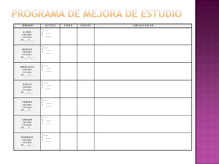 Programa de mejora de estudio