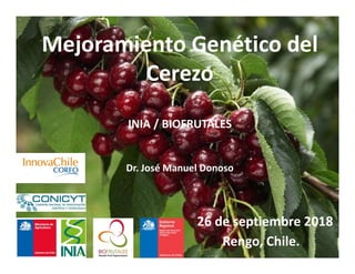 Mejoramiento Genético del
Cerezo
INIA / BIOFRUTALES
Dr. José Manuel Donoso
26 de septiembre 2018
Rengo, Chile.
 