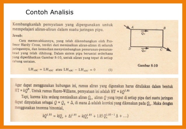 Contoh Soal Jaringan Pipa Hardy Cross Berbagi Contoh Soal