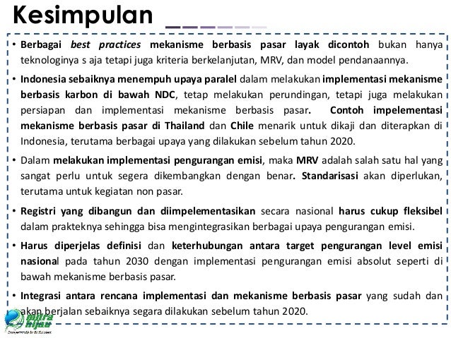 Aspek Biaya Mitigasi dalam Penerapan Pasar Karbon