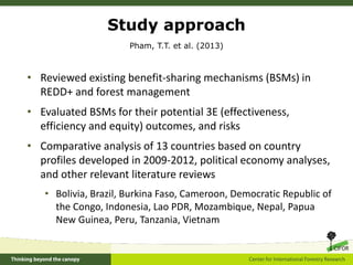 A global comparative review of REDD+ benefit sharing mechanisms
