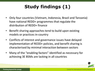 A global comparative review of REDD+ benefit sharing mechanisms