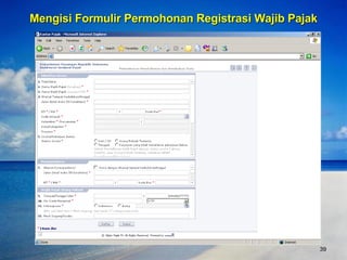 Mengisi Formulir Permohonan Registrasi Wajib Pajak http://ereg.pajak.go.id:8080/login.do S1 Apit Priyatna Apit Priyatna Jl. Kenari 231 Depok Utara 005 006 16421 3278010001 Beji Beji Depok Jawa Barat . v Jl. Kenari 231 Depok Utara 005 006 16421 Jakarta 11/02/1976 11.22.33.44.11 . - 