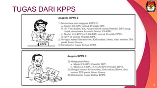 TUGAS DARI KPPS
8
 