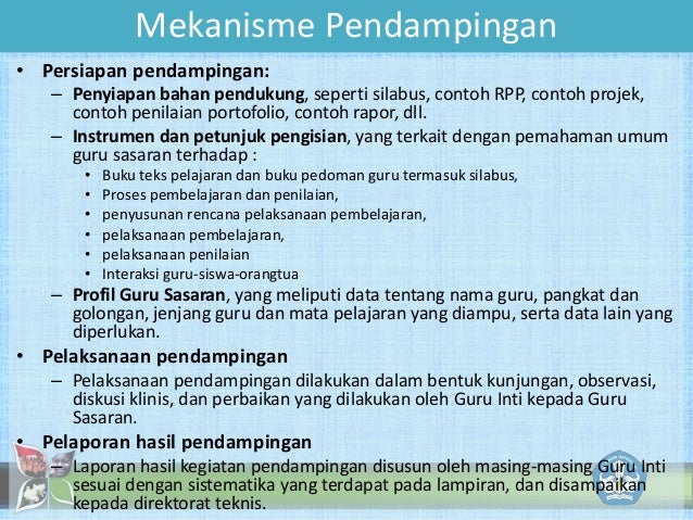 Mekanisme Pendampingan Pelaksanaan Kurikulum 2013 di 