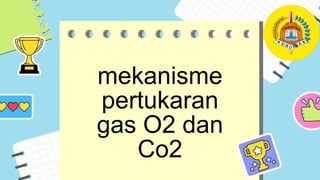 mekanisme
pertukaran
gas O2 dan
Co2
 