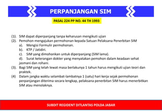 Mekanisme Pembuatan Surat Izin Mengemudi (SIM) | PPTX