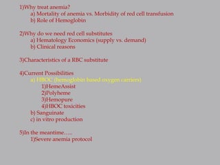 Polyheme update on blood product alternatives | PPTX