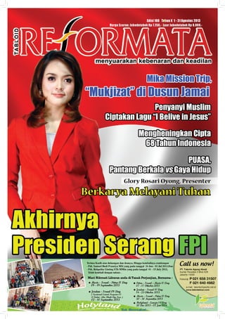 REFORMATA
1EDISI 166 Tahun X 1 - 31 Agustus 2013
 