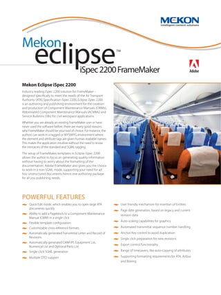Mekon Eclipse iSpec2200 Adobe Framemaker PDF Mekon Eclipse iSpec2200 Adobe Framemaker PDF