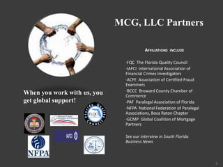 Work with Congressman Ron Klein and Representative  Darren Soto on mortgage  industry legislation3