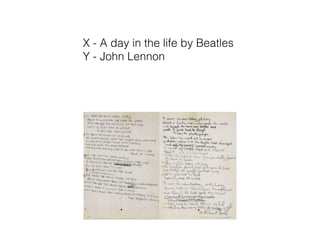X - A day in the life by Beatles
Y - John Lennon
 