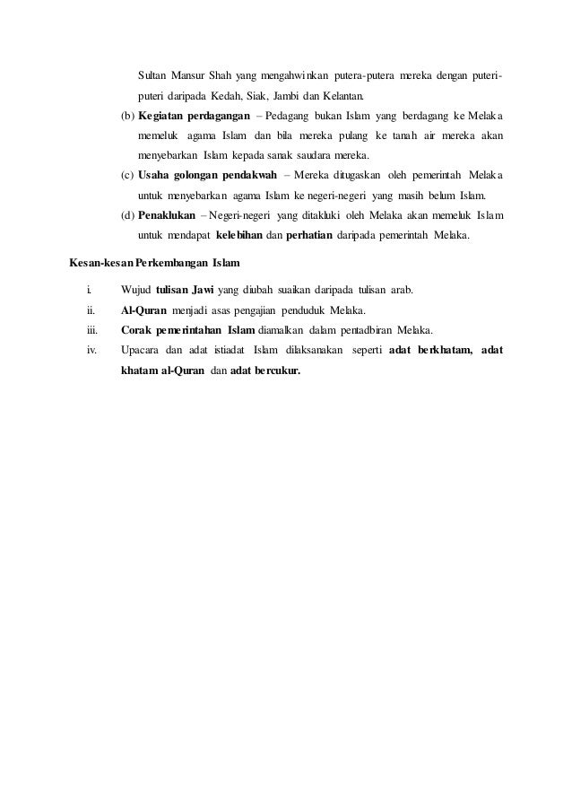 Melaka menjadi pusat pengajian dan penyebaran agama islam