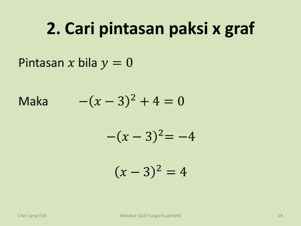 Lakar graf fungsi kuadratik