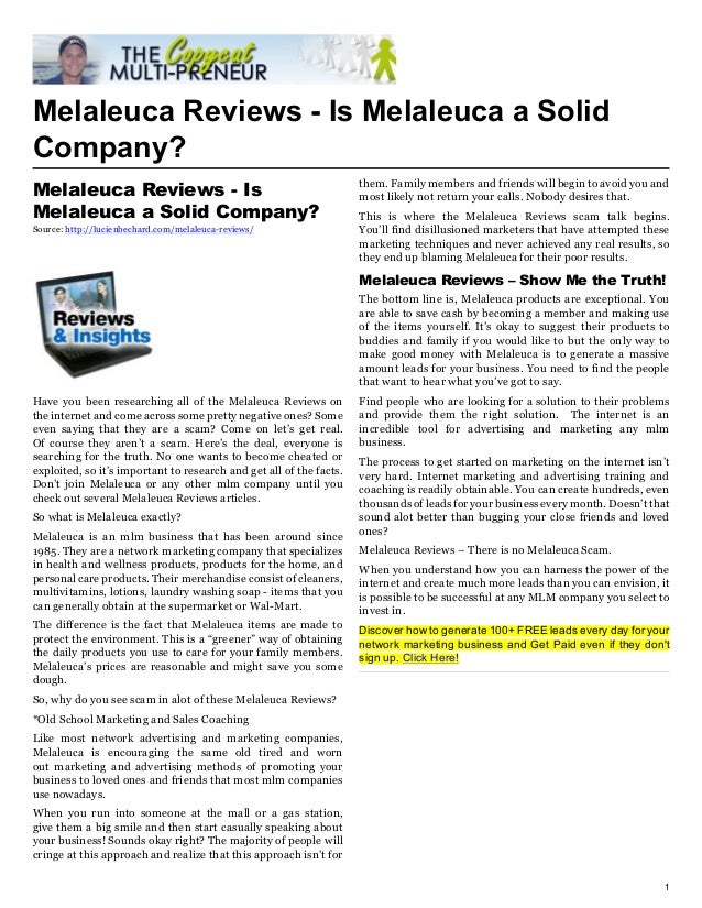 Melaleuca Reviews Is Melaleuca a Solid Company?