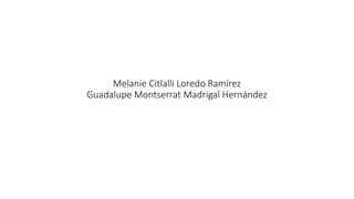 Melanie Citlalli Loredo Ramírez
Guadalupe Montserrat Madrigal Hernández
 