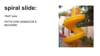 spiral slide:
19x27 area
FATTO CON CANNUCCIE E
BICCHIERI
 