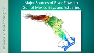 Major Sources of River Flows to 
Gulf of Mexico Bays and Estuaries 
Comal and San Marcos Springs are . . . 
 