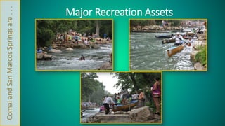 Comal and San Marcos Springs are . . . 
Major Recreation Assets 
 