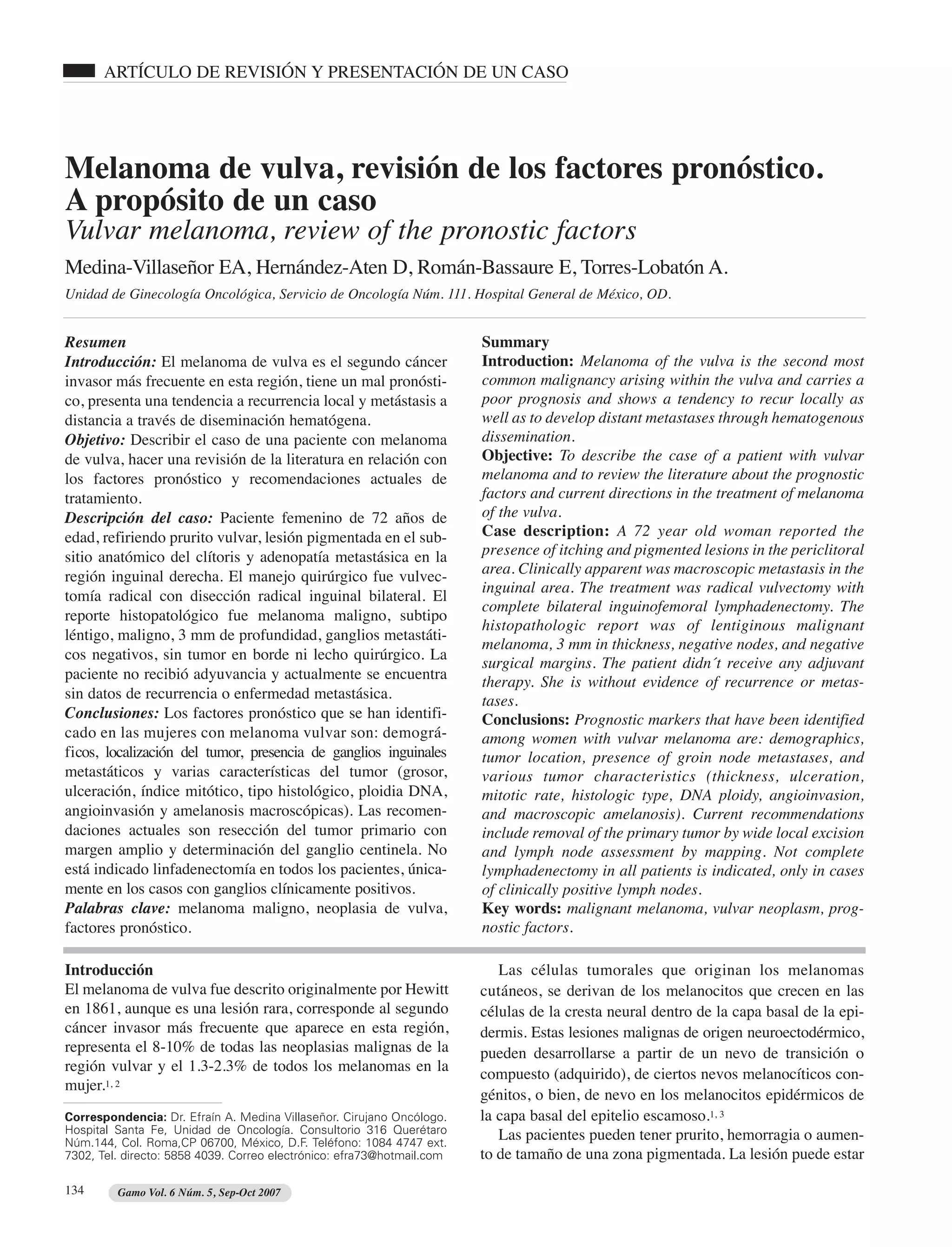 Melanoma de vulva | PDF