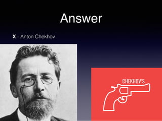 Answer
X - Anton Chekhov
 